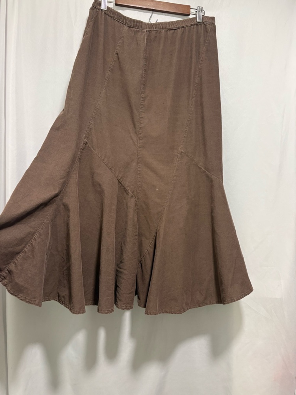 J Jill Flare Corduroy Midi Skirt Size Small  Boho Prarie Cottage Flowy Western - Picture 2 of 9